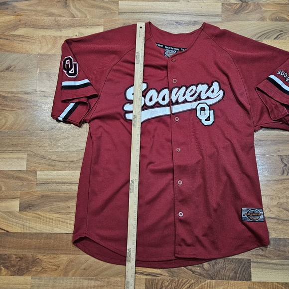 Vintage Oklahoma Sooners Baseball Jersey Men’s Size L Playmaker Top of the World - Picture 9 of 11